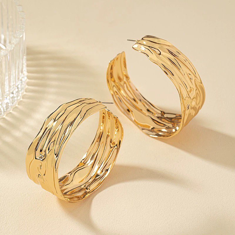 Bold Statement  Gold Hoop Earrings