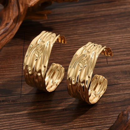Bold Statement  Gold Hoop Earrings - DropOnline.co