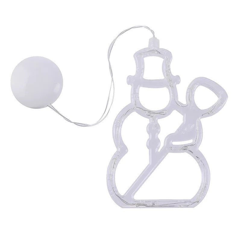 Christmas LED Suction Cup Lights - Santa Claus Elk Snowman Window Chandelier Battery Powered