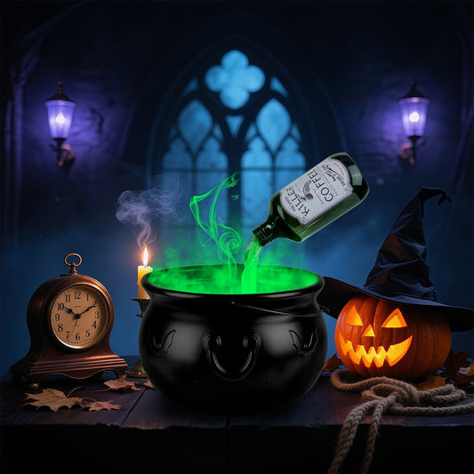 Halloween Floating Bottle Set - Witches Cauldron with Mist Maker & Green Light