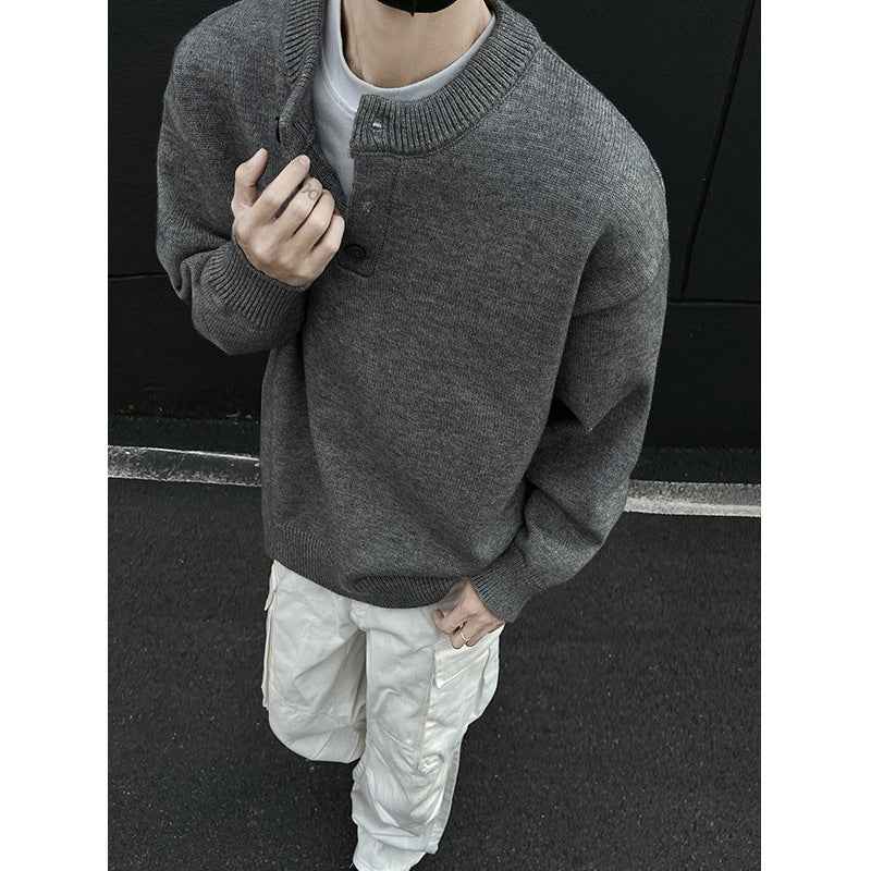 Men's Lazy High-end Loose Long Sleeve Base Layer Knit Sweater