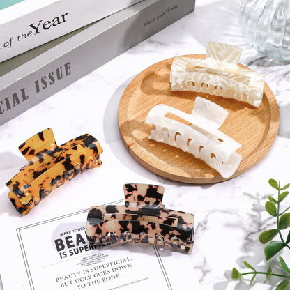 4Pcs Tortoise Hair Claw Clips, Acetate Hair Claw Clip Acrylic French Hair Banana Barrettes Jaw Clips, Stylish Hair Accessories For Women 3.15 Inch Fashion Strong Hold For Thick Thin Hair,442-9838-G14 - DropOnline.co
