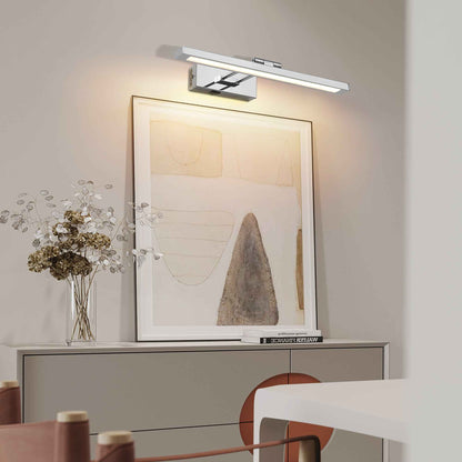 Battery Picture Light, 16 Inch Wireless Picture Light For Painting With Remote,Full Metal Rechargeable Art Light,Wall Sconce Display Lighting For Portrait, Photo Frame,Gallery, -Chrome