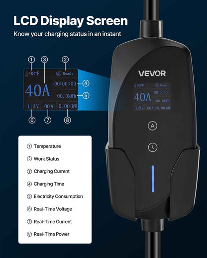 Level 2 Tesla Charger 40A EV Charger 240V NEMA 14-50P With 25 Ft Cable
