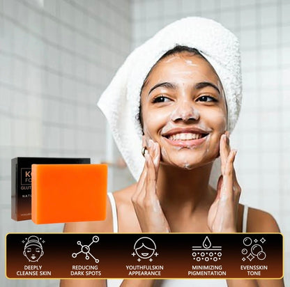 Organic Turmeric Soap Bar For Face, Kojic Acid Soap For Hyperpigmentation, Premium Japanese Formulated Kojic Soap Enriched With Vitamin C, Retinol, Collagen - DropOnline.co