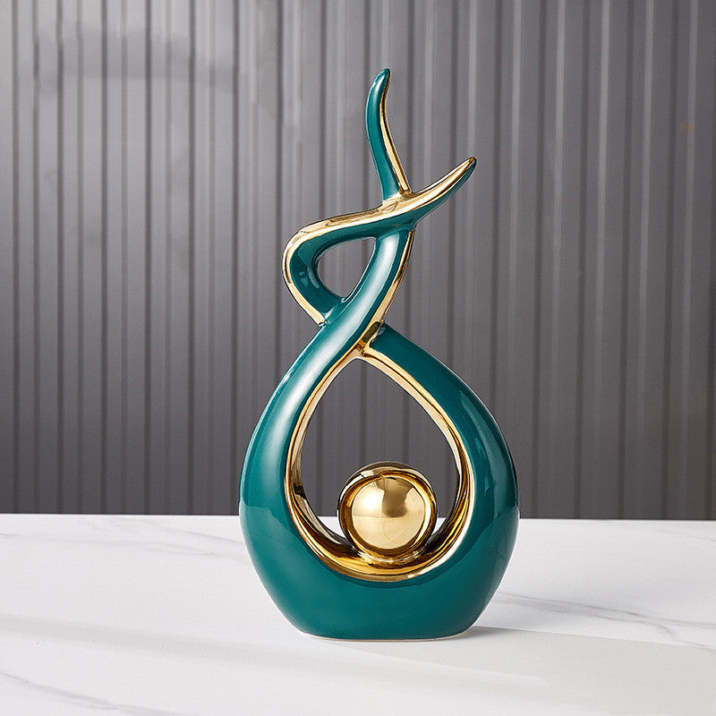 Premium Ceramic Entrance Decoration Ornaments - Light Luxury Abstract Home Accents