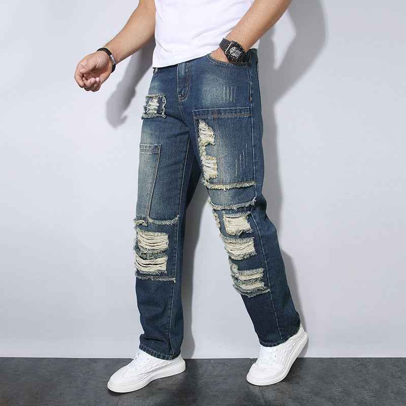 Men's Straight Wrinkle-resistant Loose Casual Jeans