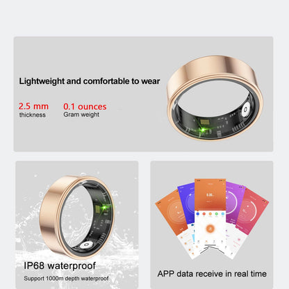 Smart Ring Health Tracker - Fitness Sleep Heart Rate Blood Oxygen Tracker Smart Ring For Men And Women,IP68 Waterproof Level Bluetooth Fitness Tracker Rings Family Care - DropOnline.co