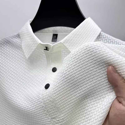 Men's Short Sleeve Lapel Polo Shirt - Business Casual T-Shirt