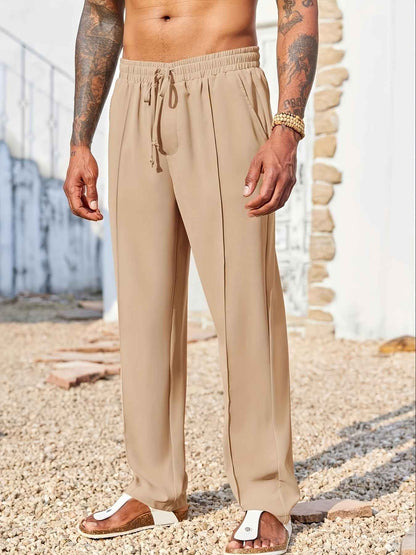 Men's Business Casual Dress Pants - Stretch Linen Slacks