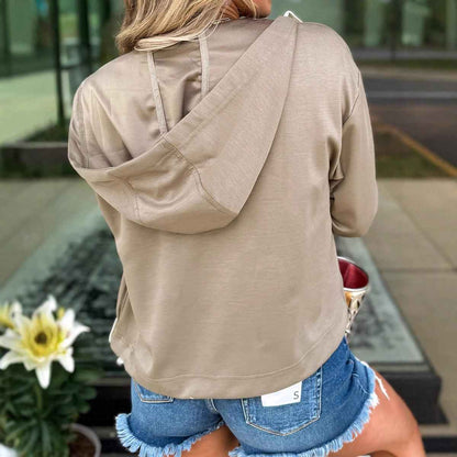 Women's Casual Printed Zip-up Hooded Jacket