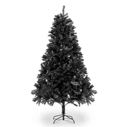 7ft Black Artificial Christmas Tree - 1500 Branch PVC with Iron Bracket Stand - DropOnline.co