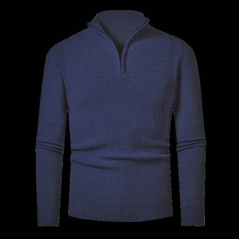 Men's Solid Color Half Zipper Sweater