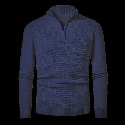 Men's Solid Color Half Zipper Sweater