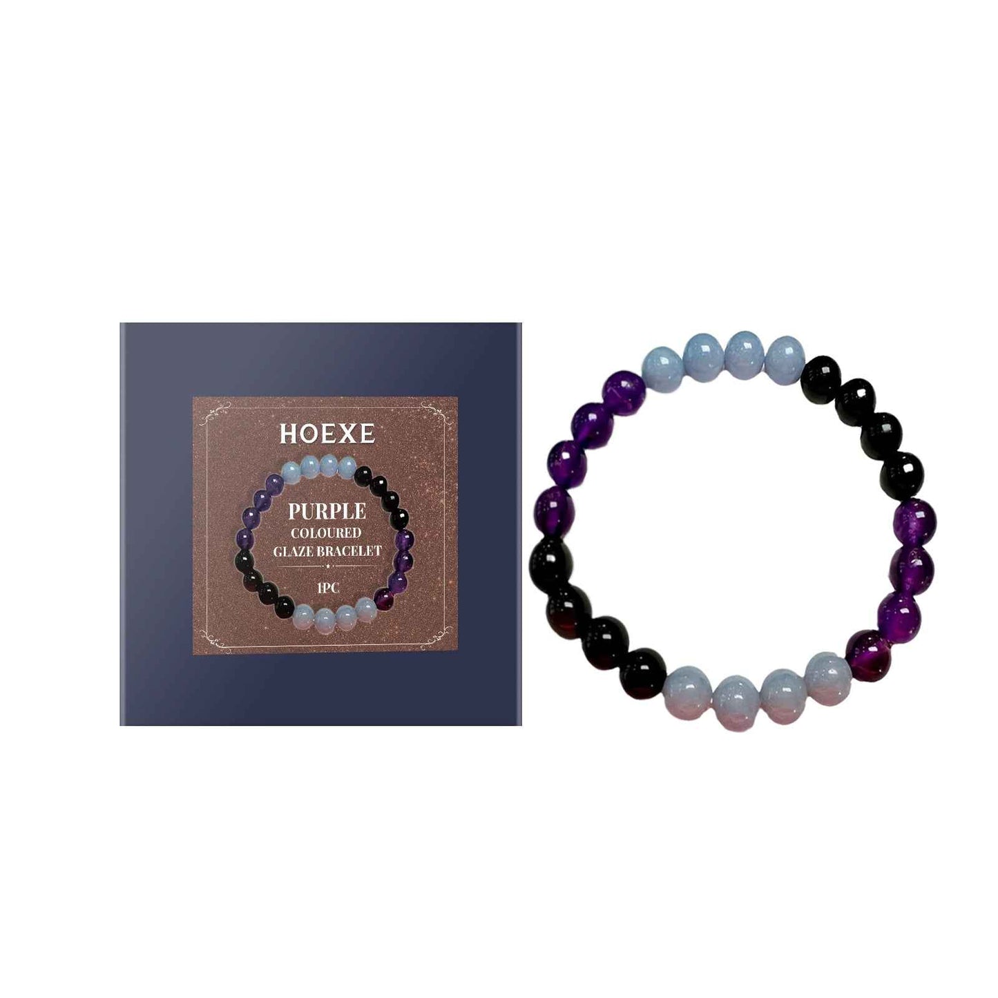 Purple Glass Bracelet, Glass Crystal Personality Fashion Decorative Clothing Accessories Hand Beaded Bracelet