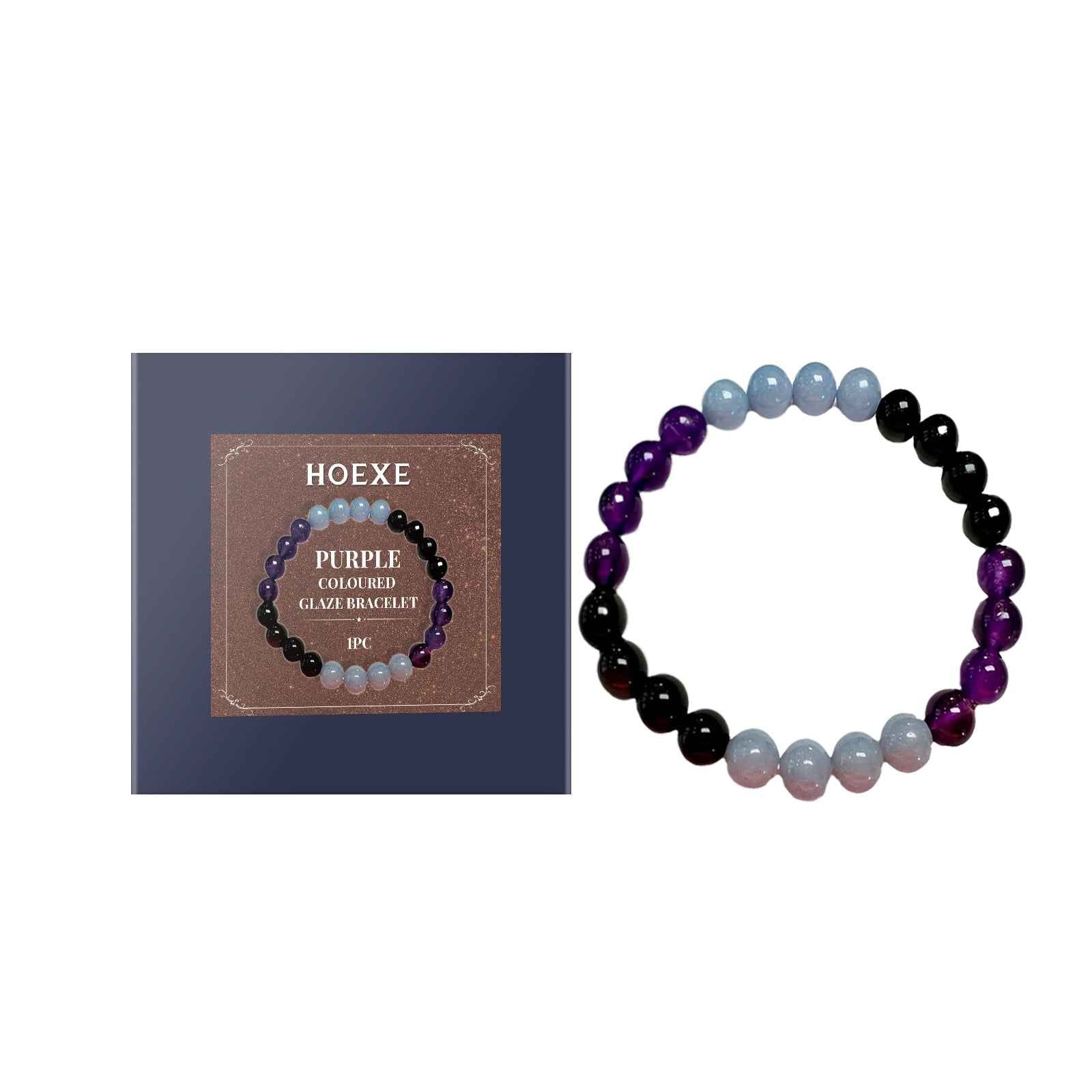 Purple Glass Bracelet, Glass Crystal Personality Fashion Decorative Clothing Accessories Hand Beaded Bracelet