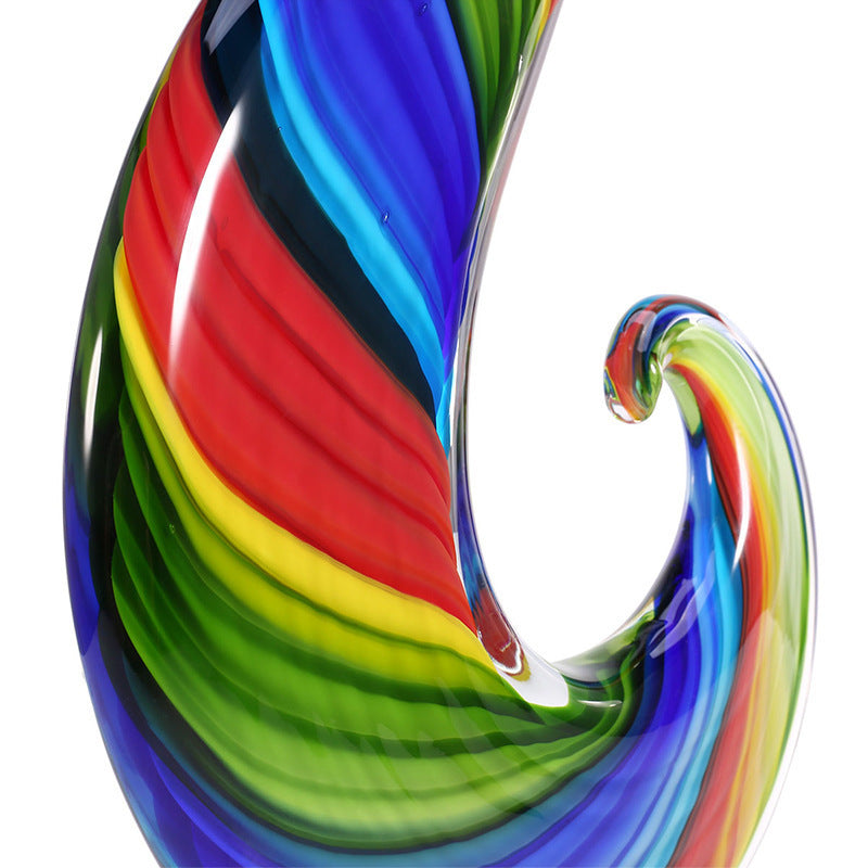 Premium Rainbow Glass Home Decoration - Light Luxury Blown Glass Ornament