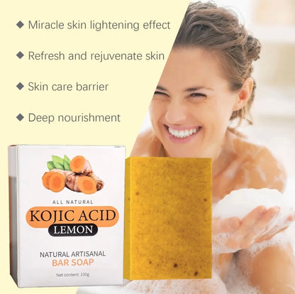 Kojic Acid Dark Spot Remover Soap Bars With Vitamin C, Retinol, Collagen, Turmeric - Original Japanese Complex Infused With Hyaluronic Acid, Vitamin E, Shea Butter, Castile Olive Oil - DropOnline.co
