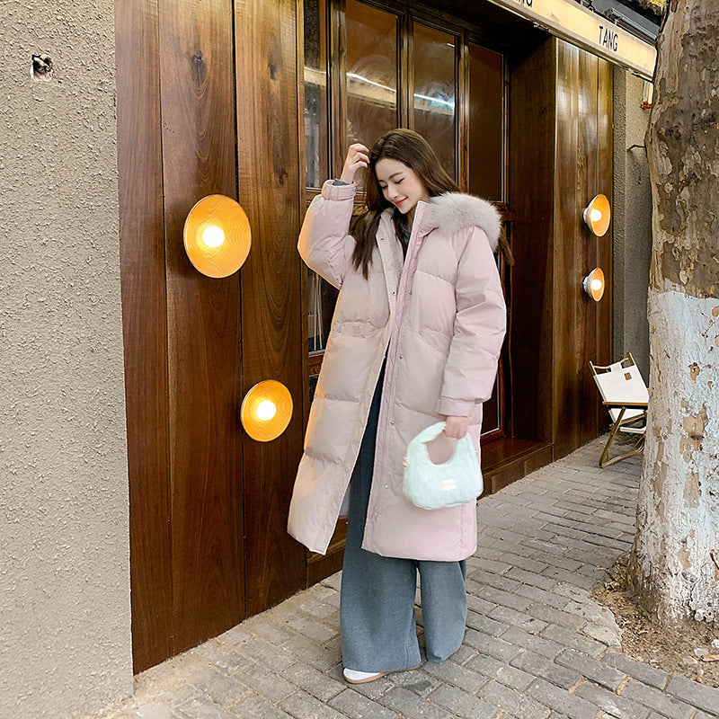 Women's Long Cotton-Padded Jacket - Knee-Length Winter Coat