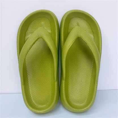Clip Toe Shoes Eva Non-Slip Slippers Soft Sole Flip Flops Women Thick Bottom Bathroom Slides Summer - DropOnline.co