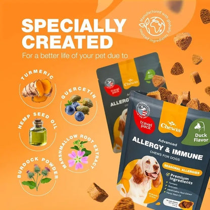 Dog Allergy Relief Chews Itch Relief For Dogs Anti Itch Dog Allergy Chews US Formulated Dog Itching Skin Relief With Salmon Oil Immune Health Seasonal Allergies & Hot Spots Support Treats - DropOnline.co