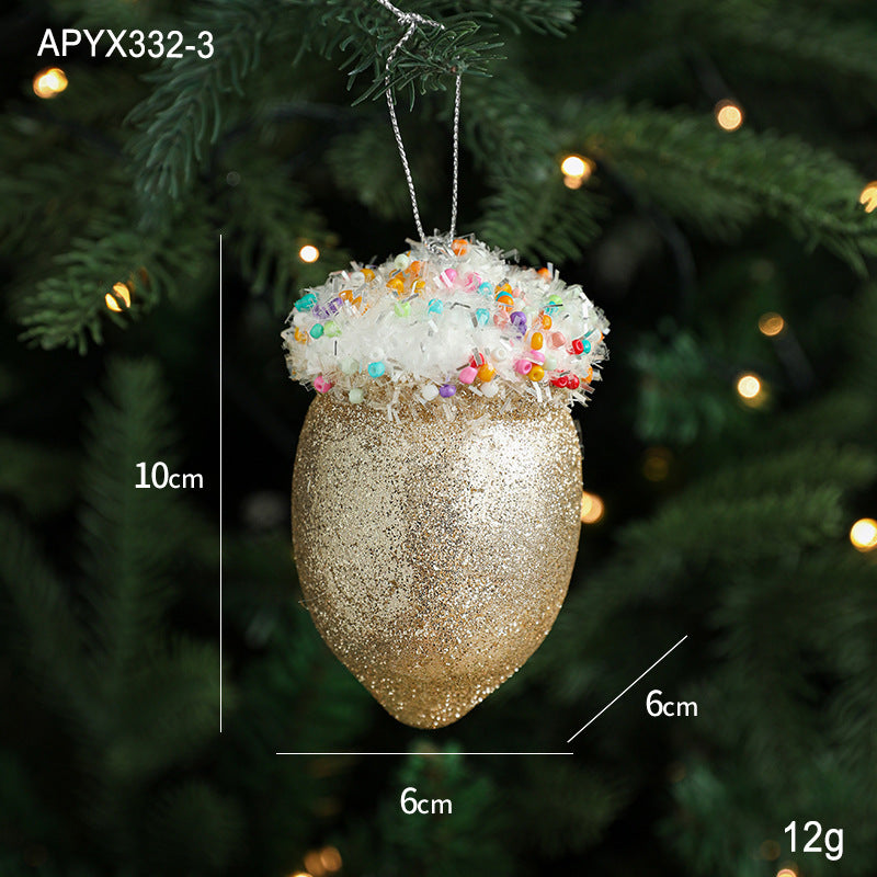 Creative Foam Ice Cream & Mushroom Christmas Tree Ornaments - Pastoral Style Pendants