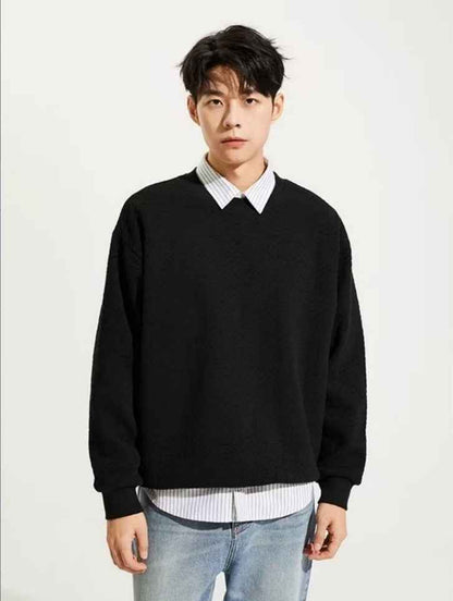 Unisex Jacquard Round Neck Hoodie - Premium Export Quality European Sizes