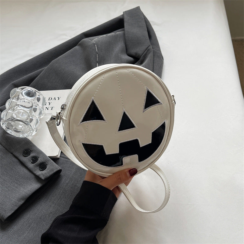 Halloween Pumpkin Round Bag - Cute Creative Crossbody Messenger Bag