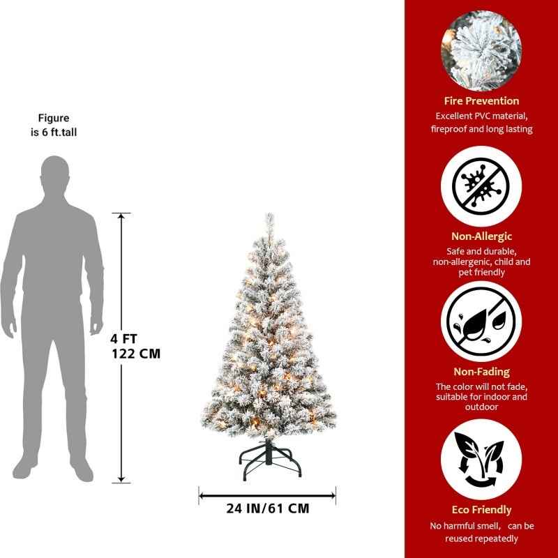 PVC Christmas Tree with Lights - Pre-Lit Holiday Decoration