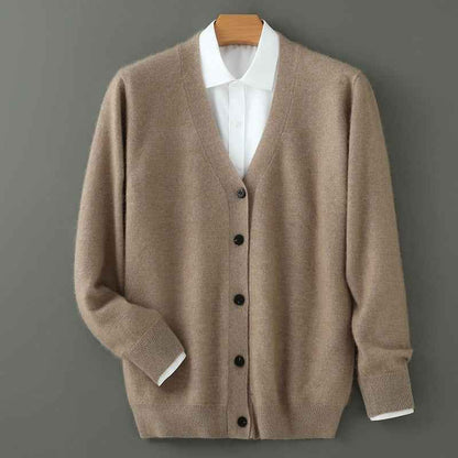 Mink Wool Sweater Men V-neck Thickened Sweater Loose Cardigan