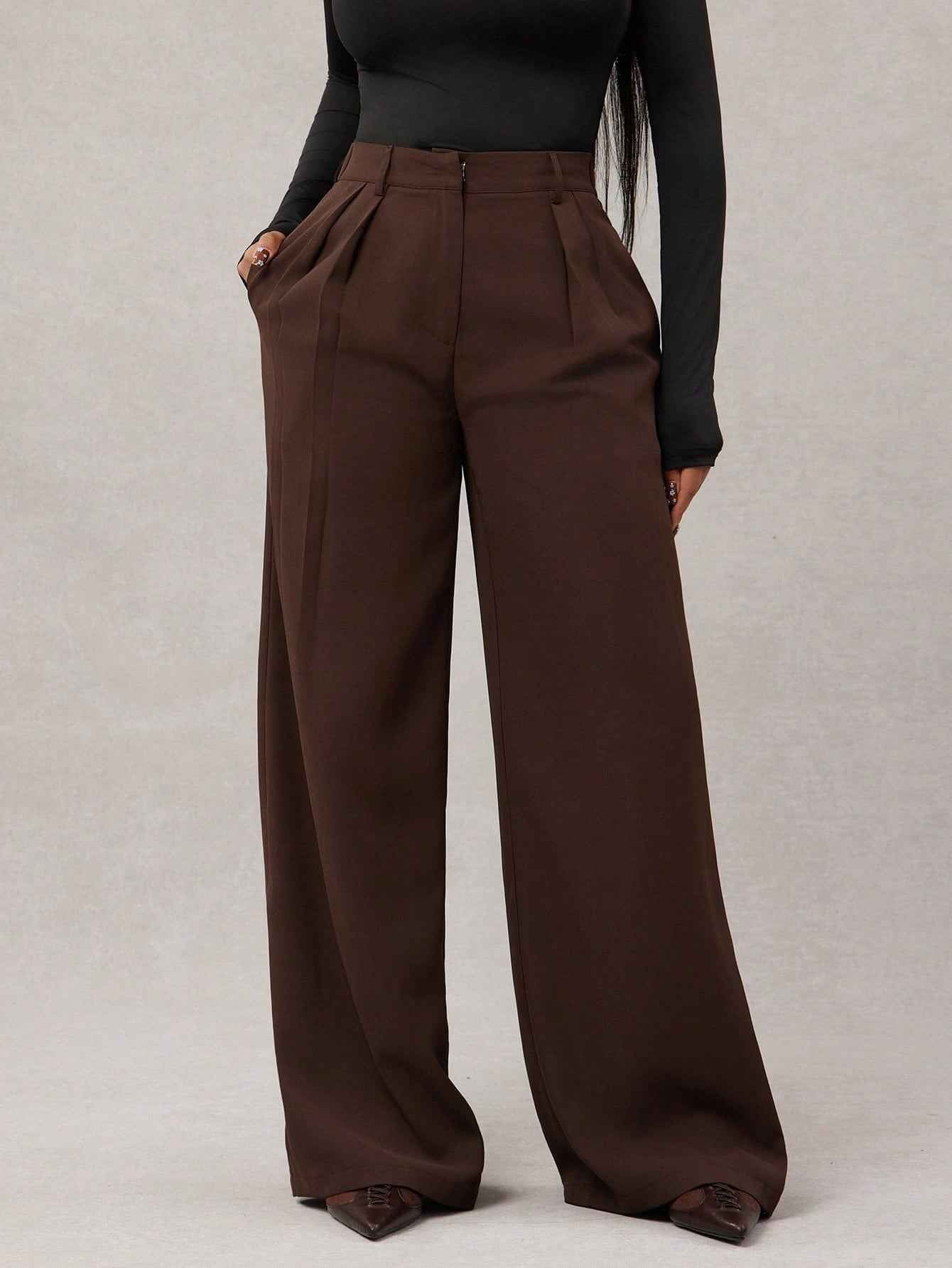 New Women's Casual Loose Straight-leg Business Commuting Wide-leg Pants