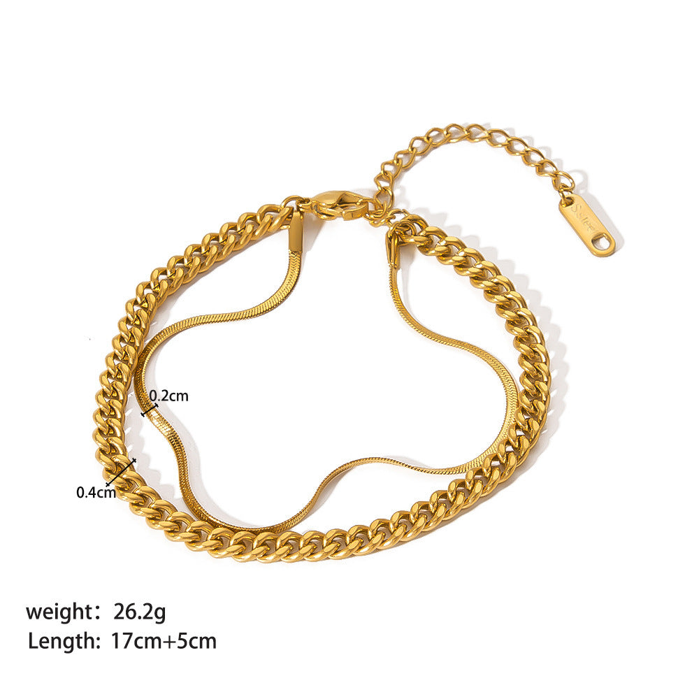 Women's Stainless Steel Bracelet - Elegant Ornament Design