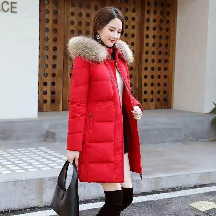 New Women's Mid-length Thick Temperament Coat