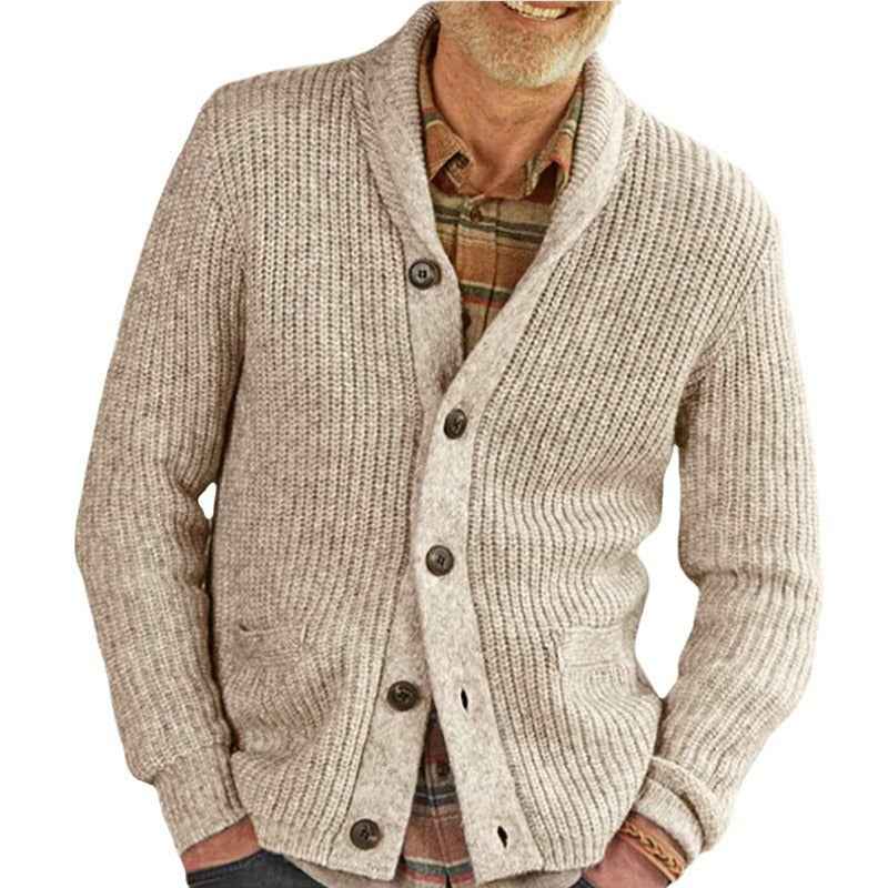Turn-down Collar Thickened Knitwear Long-sleeve Cardigan Sweater