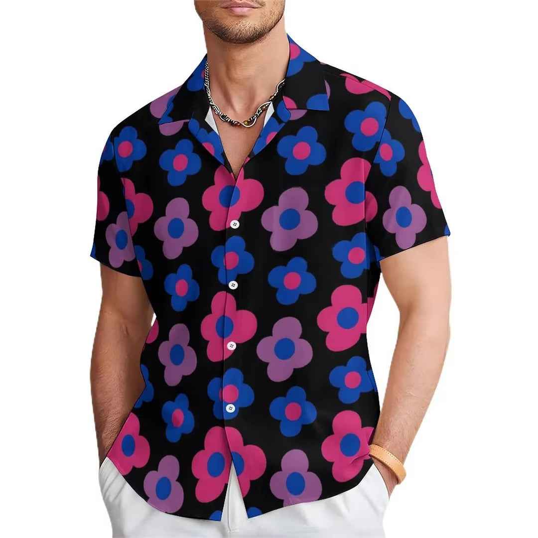 Men's Floral Print Casual Shirt - Special Design Button-Up