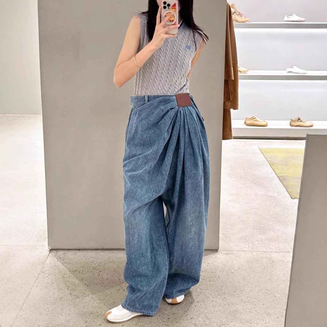 Spring And Summer New Design Sense Loose Fashion Drape Mop Pants