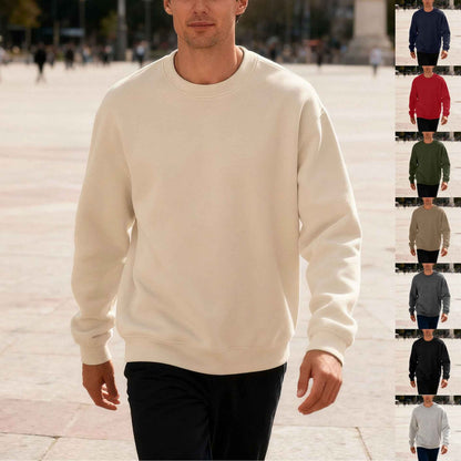 Round Neck Solid Color Loose Oversized Casual Top For Men