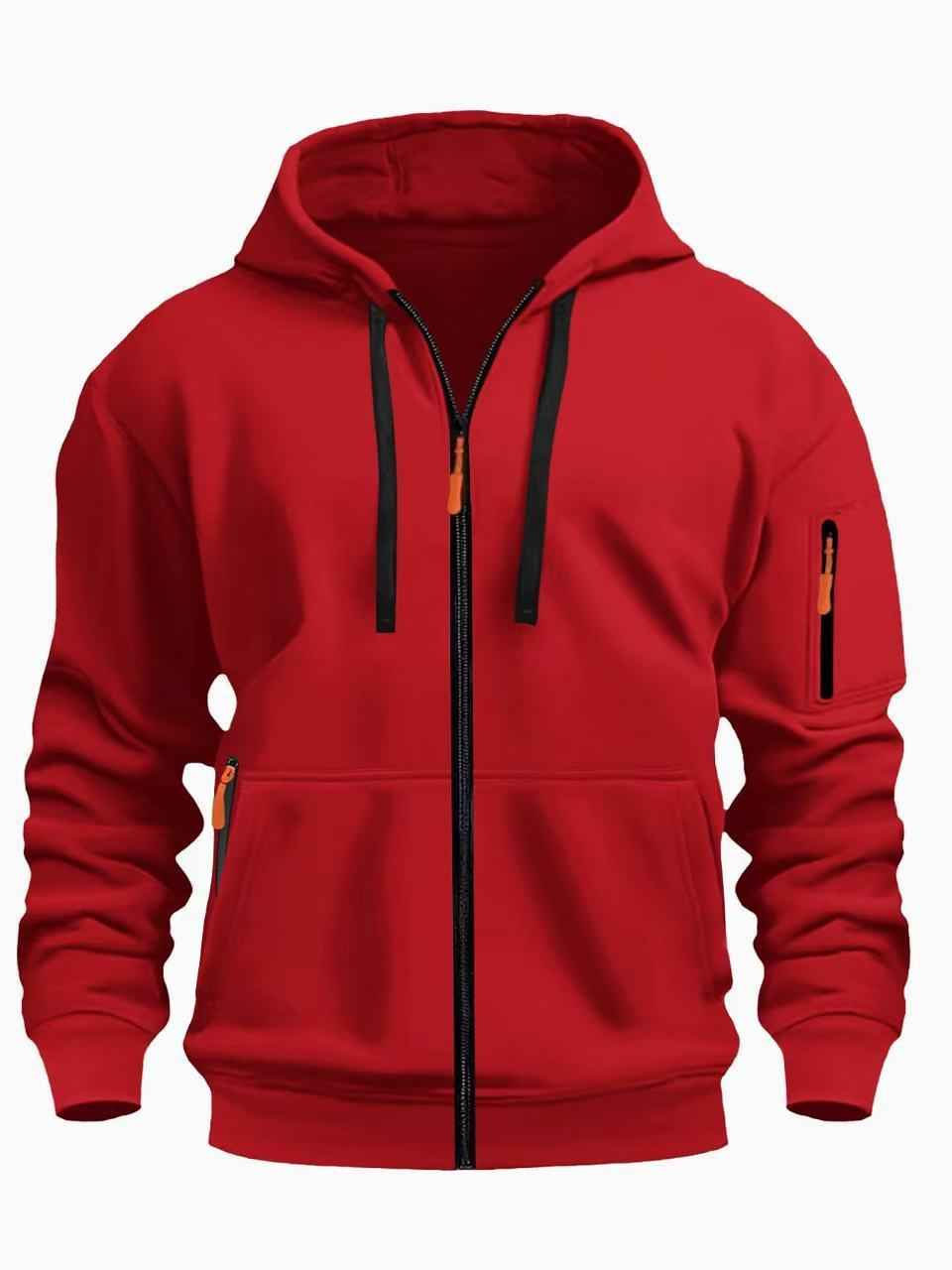 Men's Zipper Hooded Sweatshirt - Sports Casual Cardigan Jacket