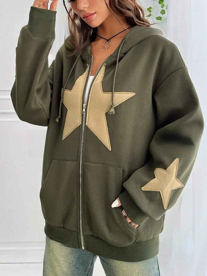 Loose-fit Hooded Cardigan Women's Jacket