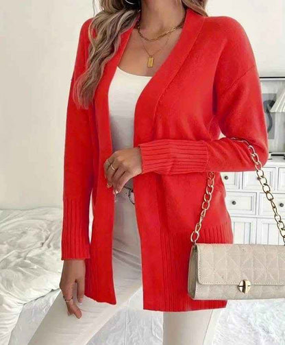 European And American Plus-size Women's Solid Color Large Pocket Sweater Coat