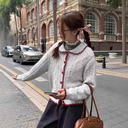 Thickened Cable-knit Sweater Cardigan
