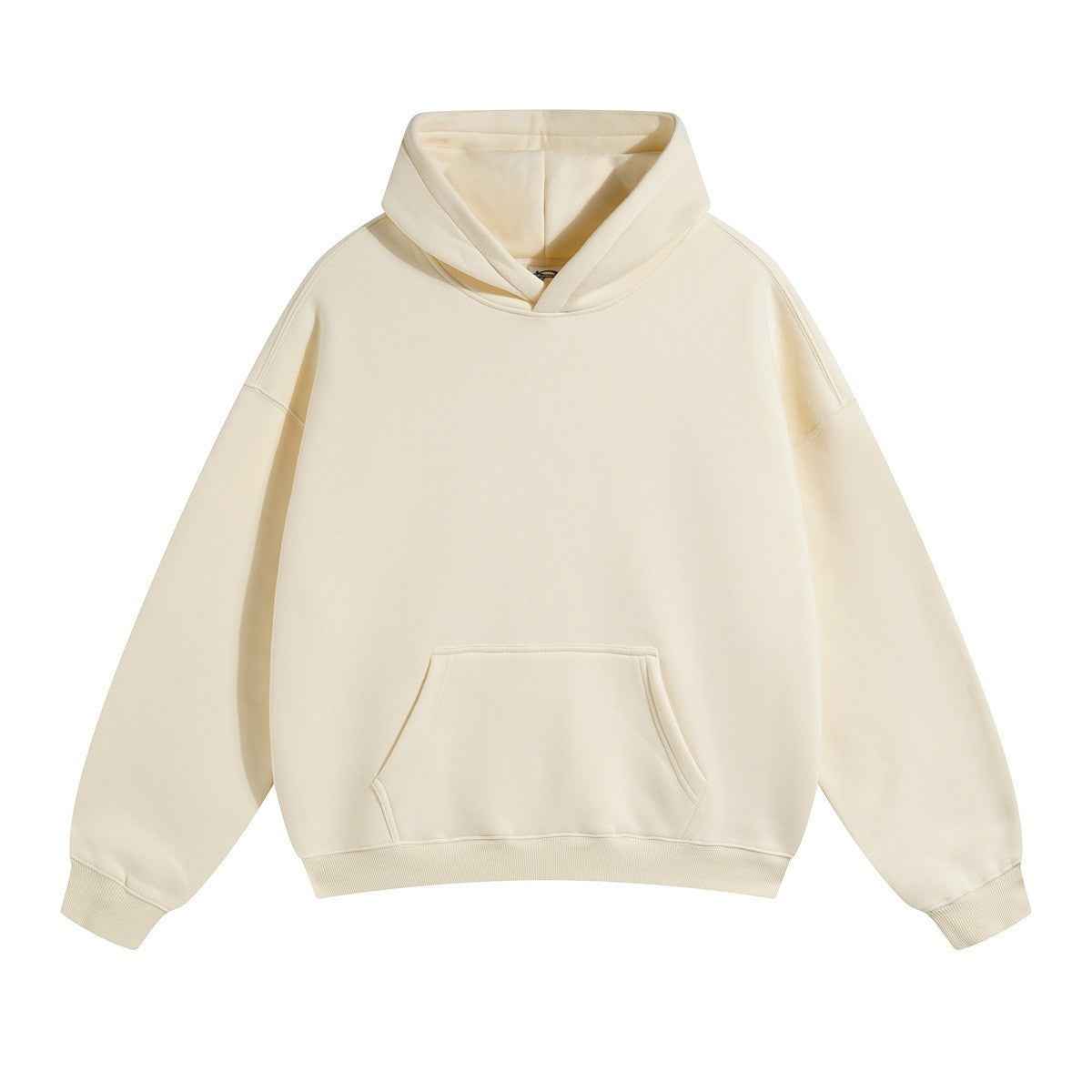 New Loose Fleece Trendy Drop Shoulder Solid Color Hoodie