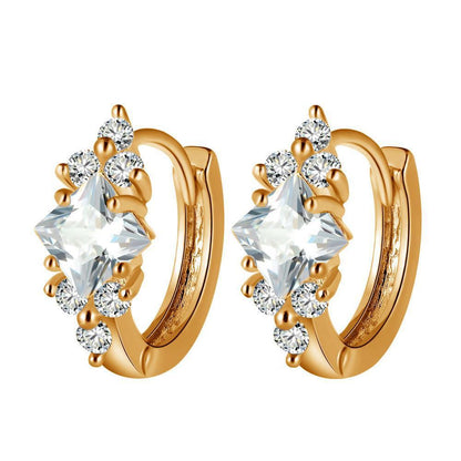 European And American Personalized Square Zircon Earrings - DropOnline.co