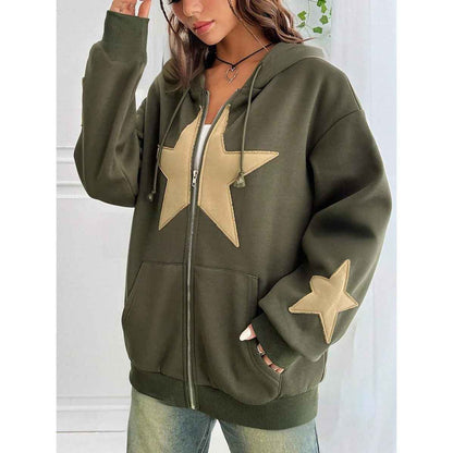 Loose-fit Hooded Cardigan Women's Jacket