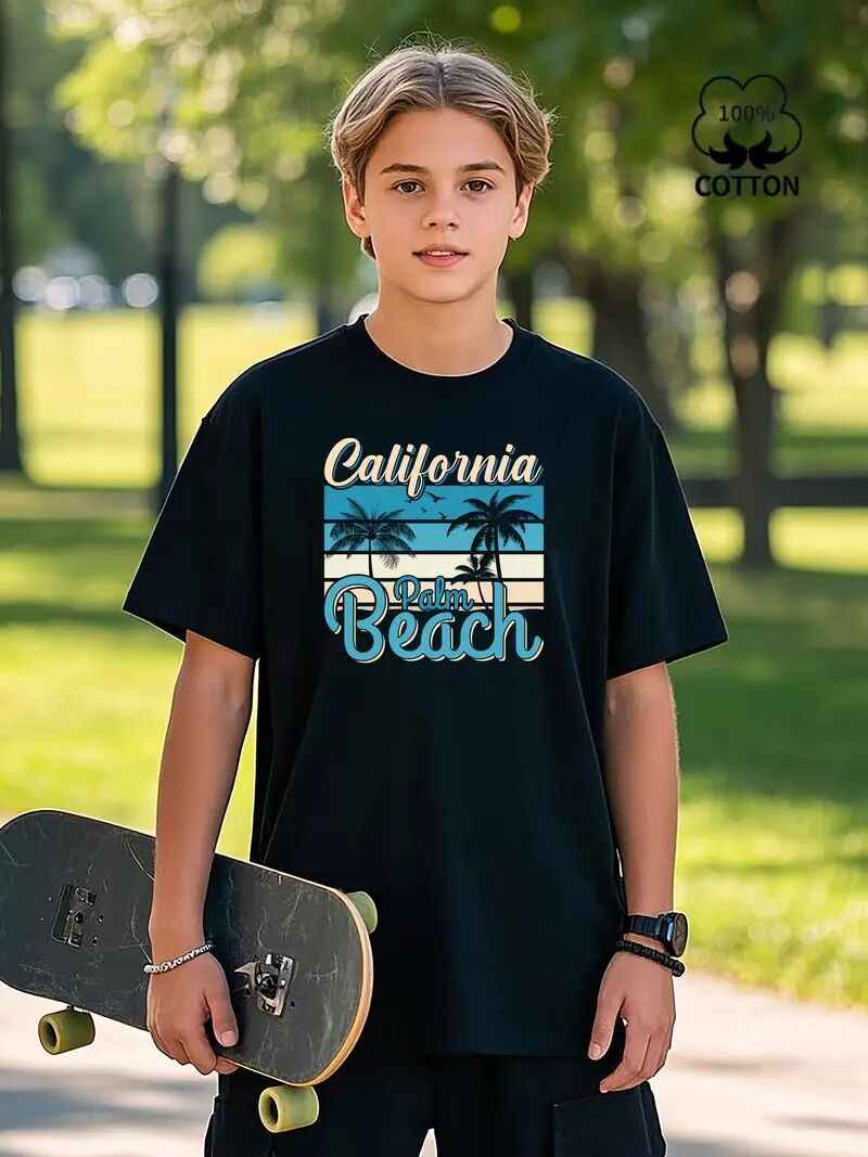 Men's Printed Short Sleeve T-Shirt - Vibrant Casual Graphic Tee