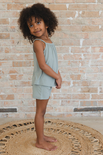 Sage (ribbed) - Tank Short Set