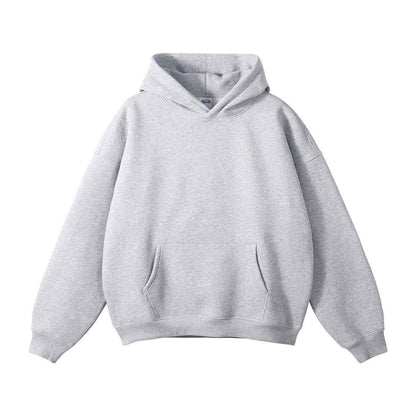 New Loose Fleece Trendy Drop Shoulder Solid Color Hoodie