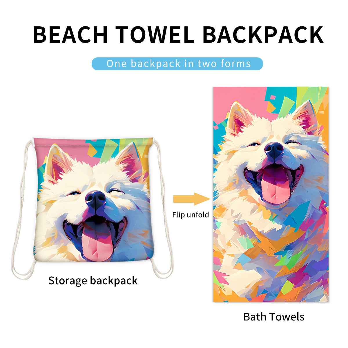 One-piece Beach Towel Versatile Bag Storage