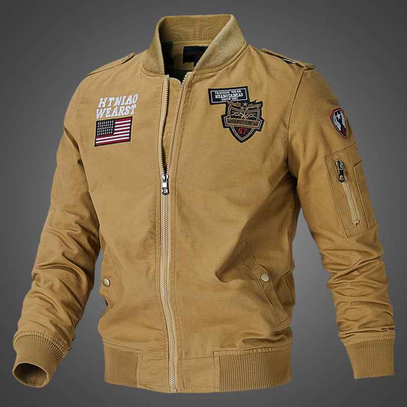 Men's Flight Jacket - Classic Baseball Bomber Varsity Uniform