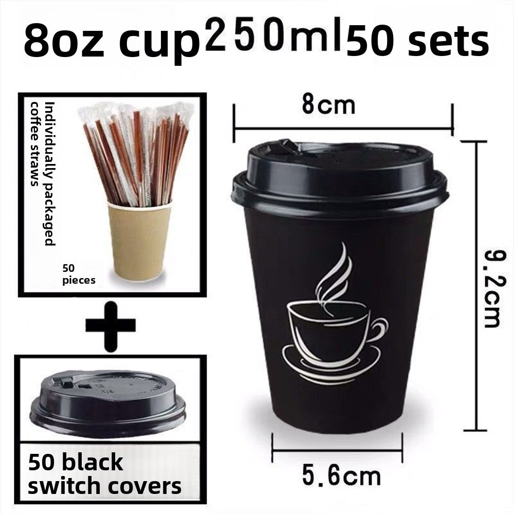 Thickened Paper Coffee Cups - Insulated Disposable Hot Beverage Cups